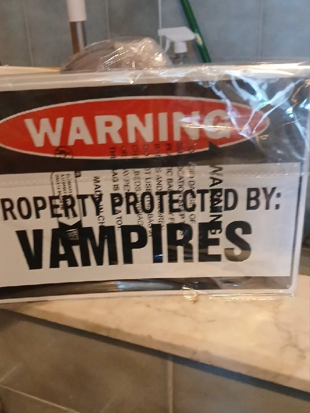Vampire Parking Only Metal Wall Sign Warning Design (Red, Black, White) 2 Signs